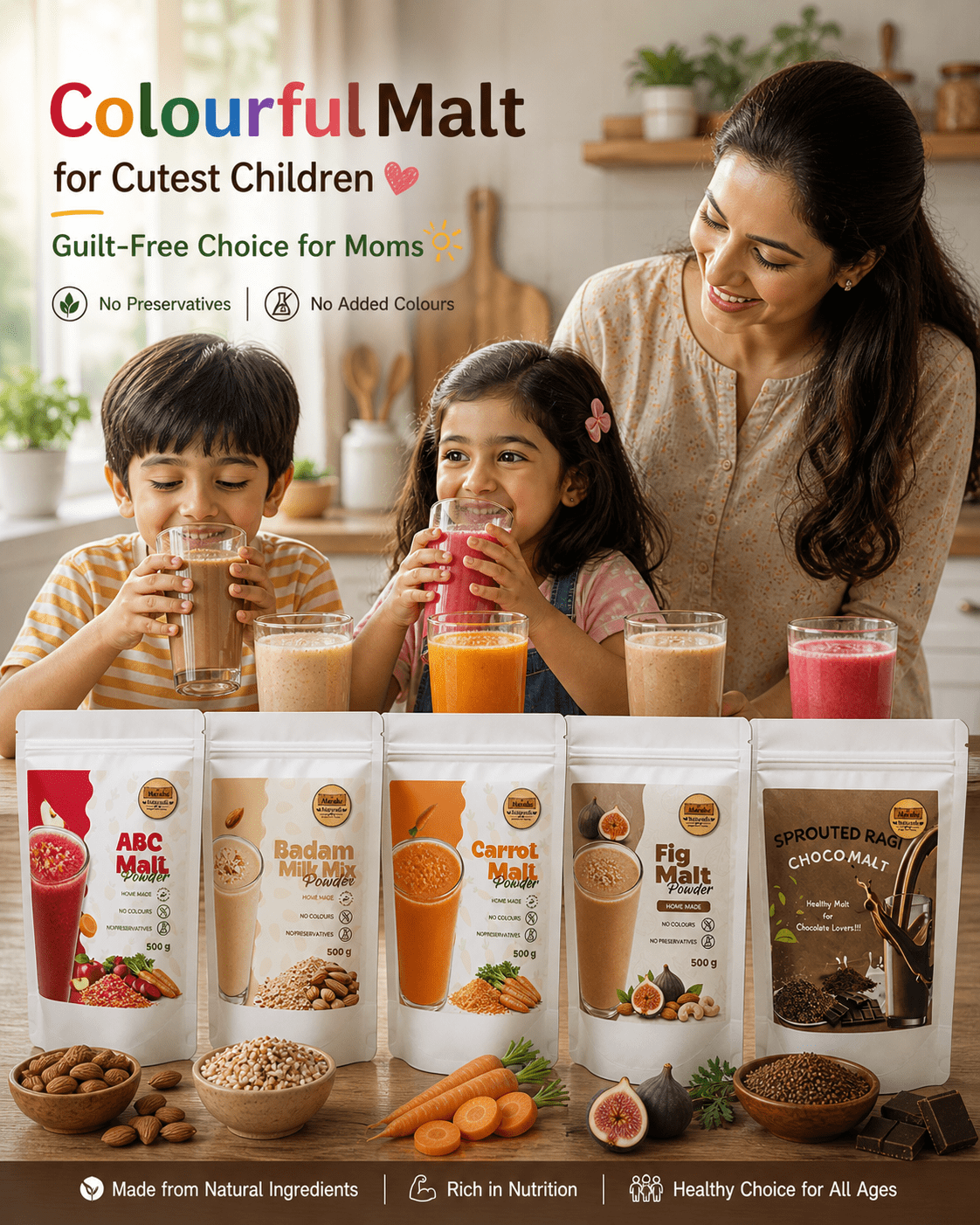 Marabu Natural Malt Powder | Healthy Drink for Kids & Family - View 1