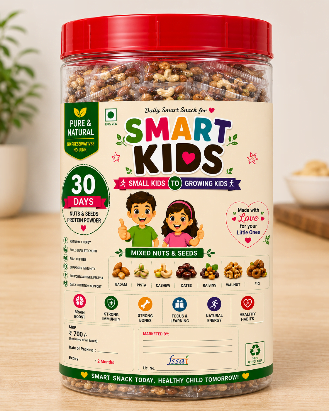 Smart Kids Nuts Como Basic - 15 Pack