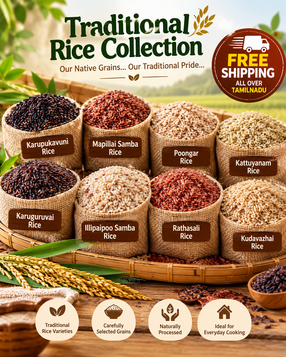 Traditional Rice Combo - Trial Pack of  8 Rices