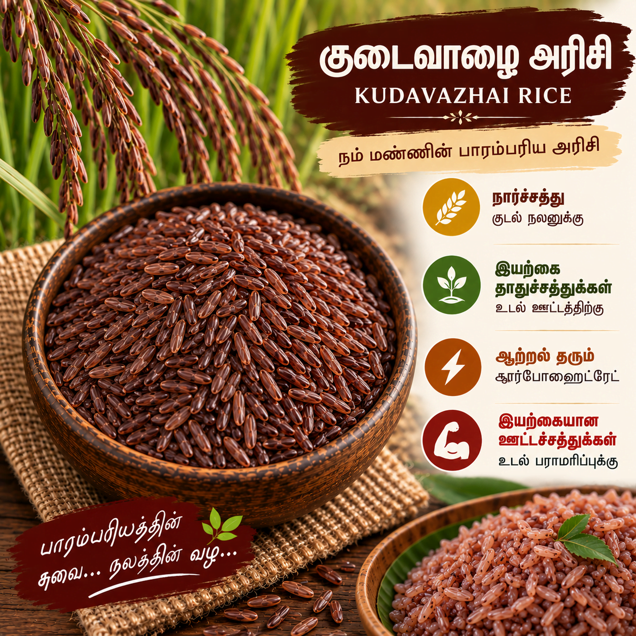 Kudavazhai Rice | பூங்கார் அரிசி