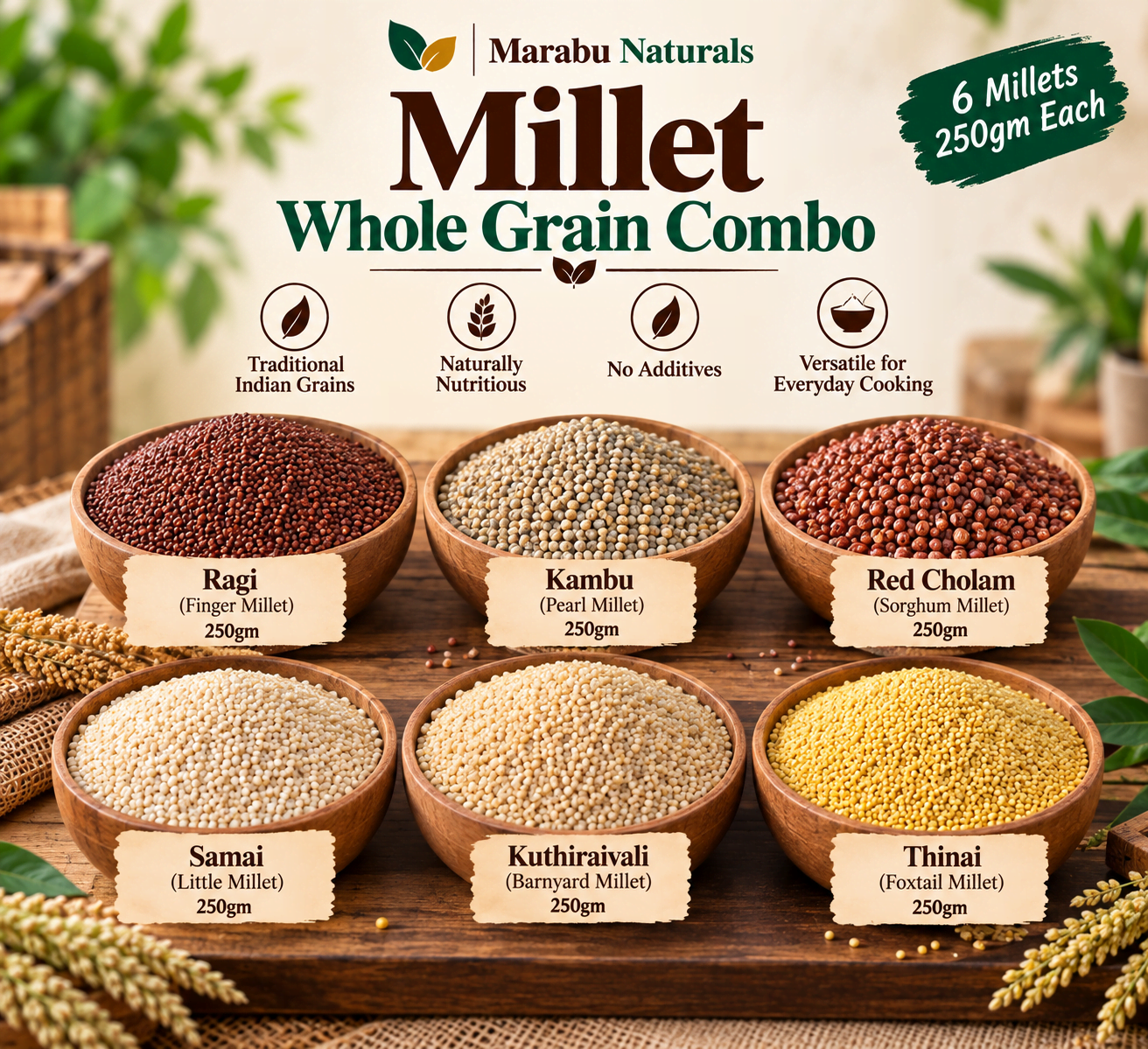Millet Whole Grain Combo Pack of 6